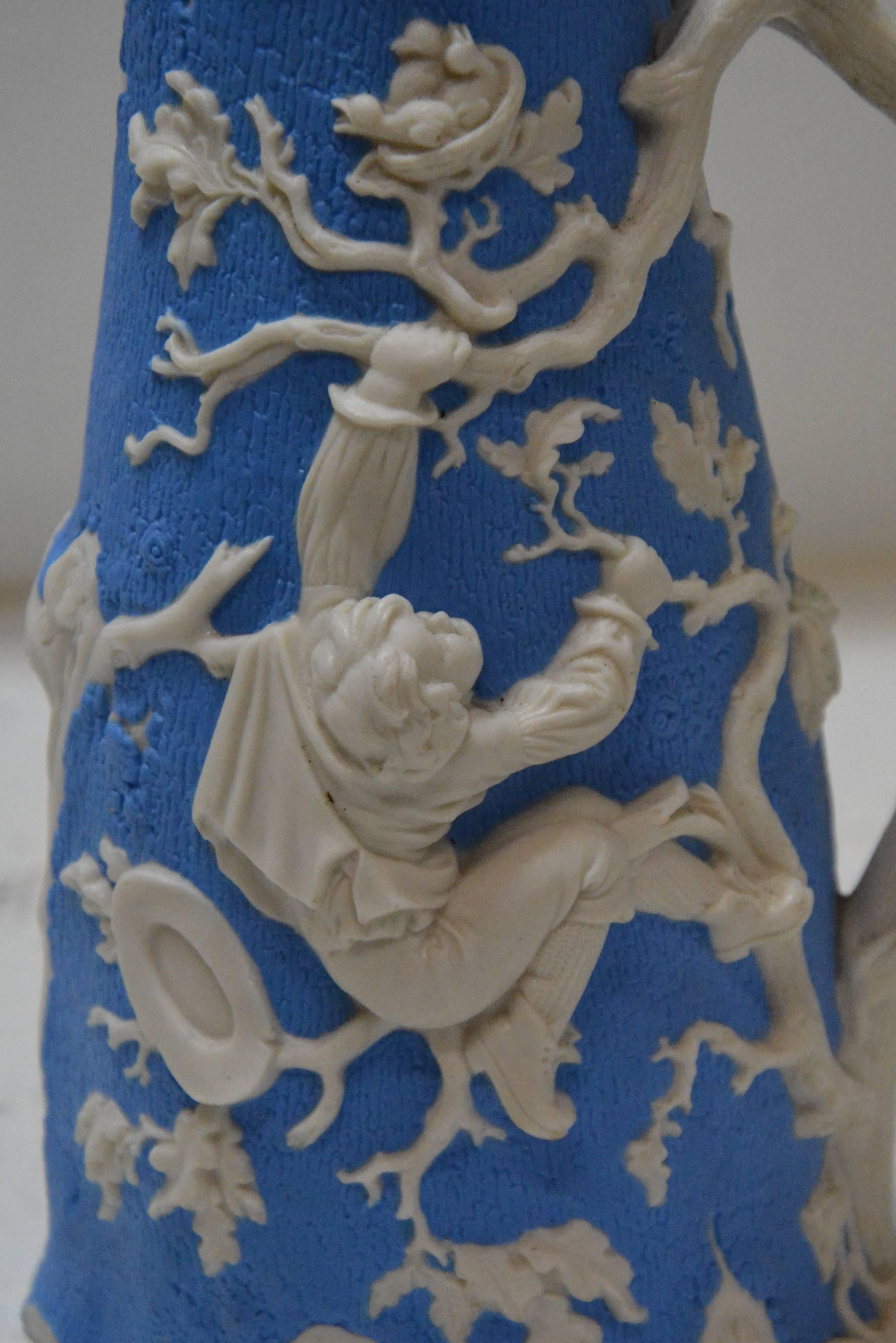 Earthenware Blue and White Parian Ware Pitcher, circa 1850