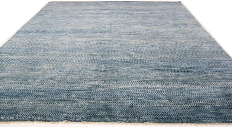 Blue and White Patchwork Look Area Rug For Sale at 1stDibs