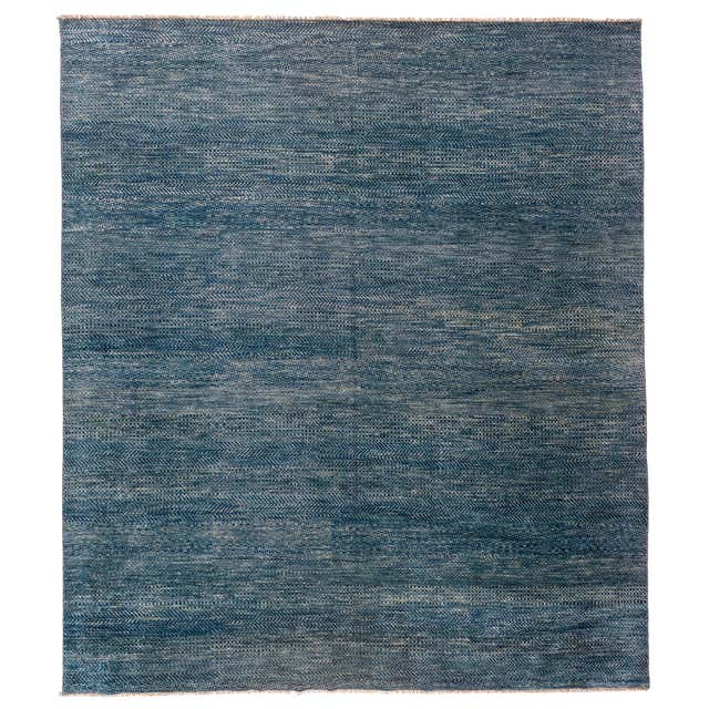 Blue and White Patchwork Look Area Rug For Sale at 1stDibs