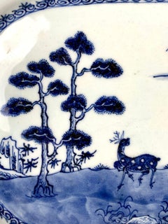 Blue and White Platter Chinese Porcelain In The Style Of Qianlong Era Circa 1770