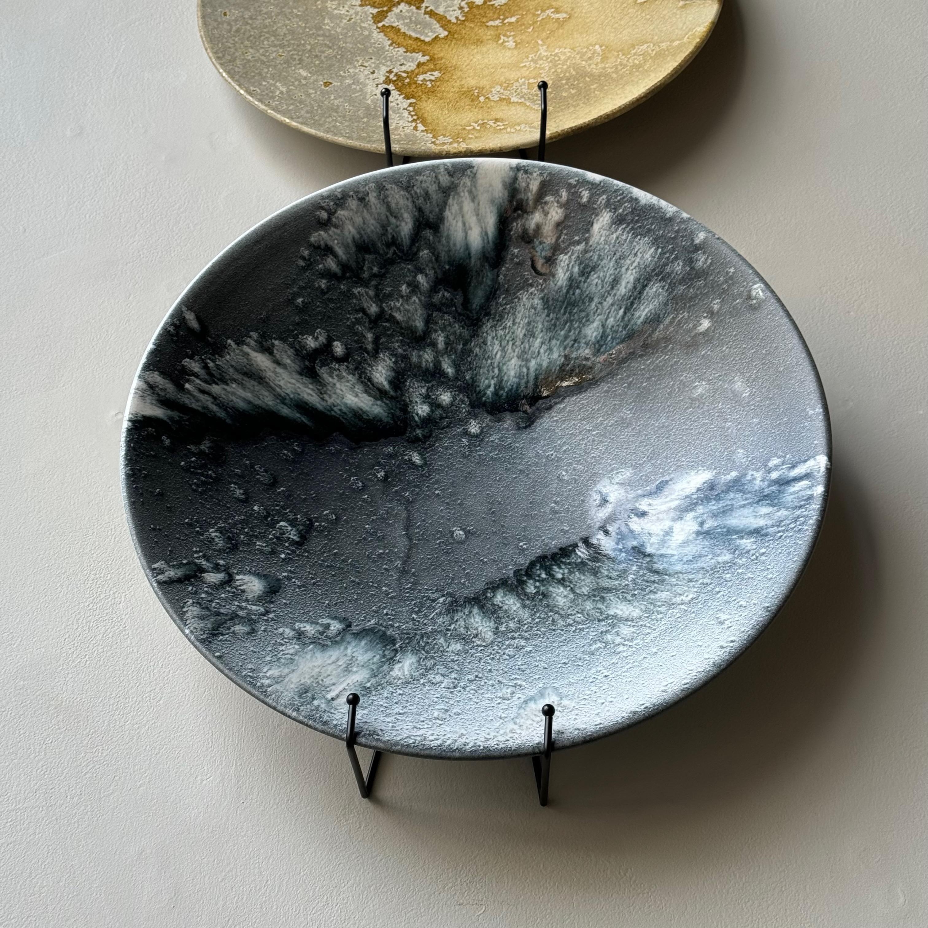 Stoneware Blue and White Platter, K H Würtz, Denmark