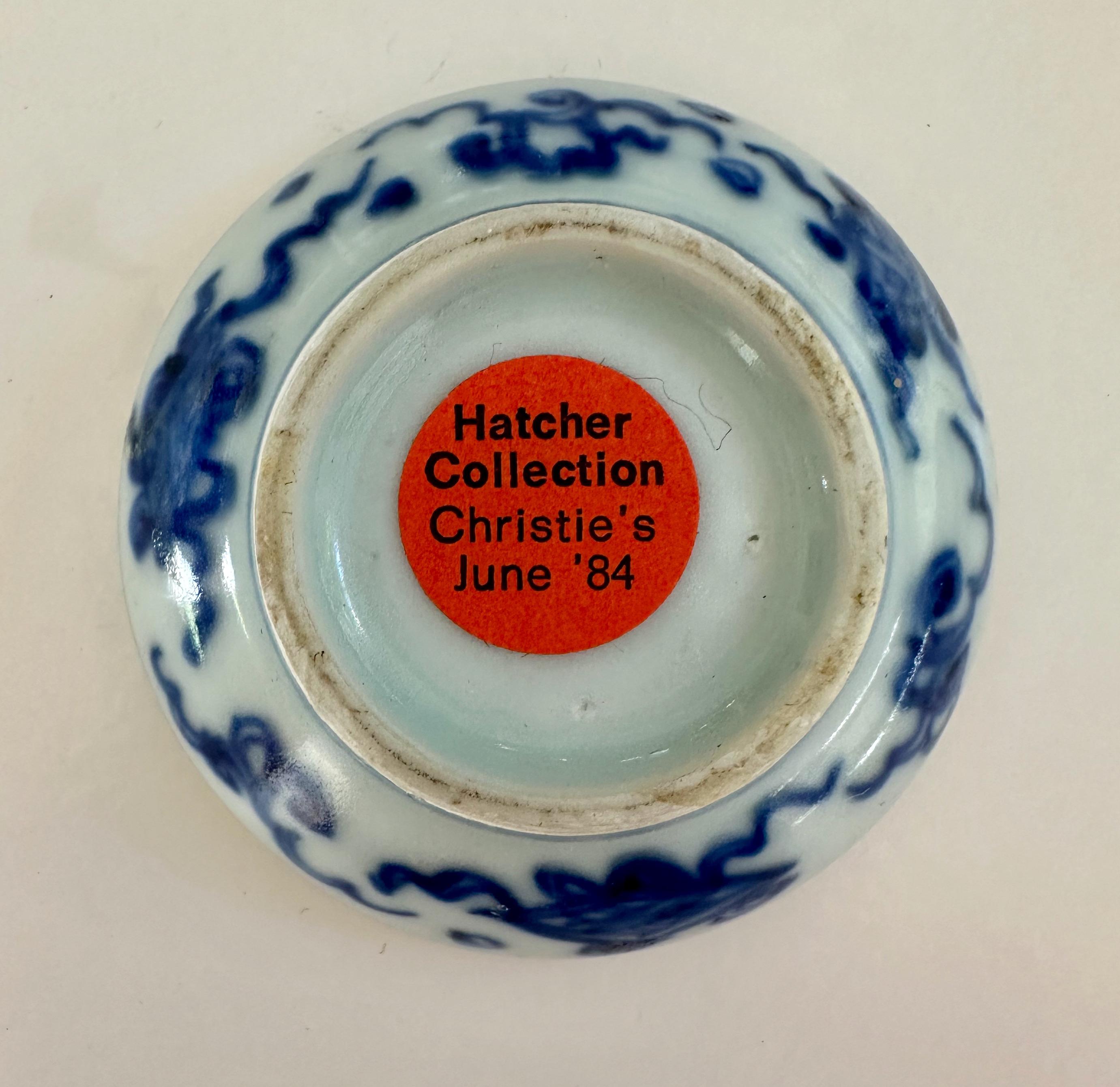 Hand-Painted Blue and White Porcelain Box from the Hatcher Cargo