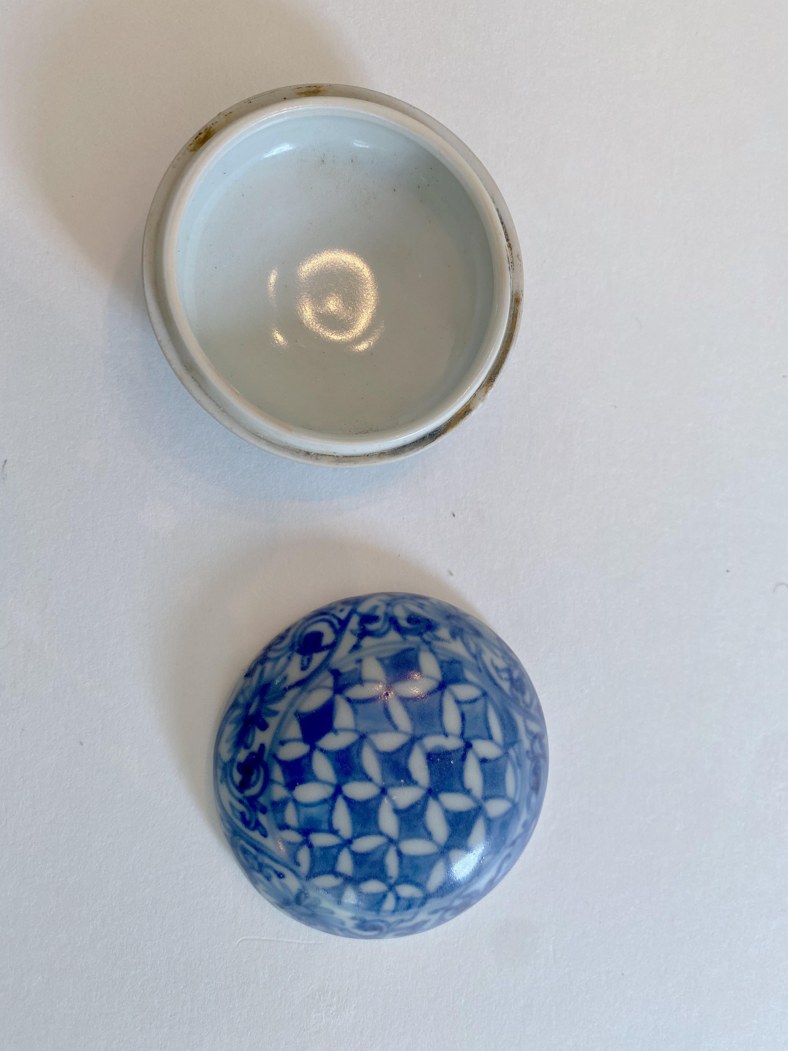 18th Century and Earlier Blue and White Porcelain Box from the Hatcher Collection (Item C)