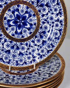 Blue and White Porcelain Dinner Service Antique Royal Crown Derby