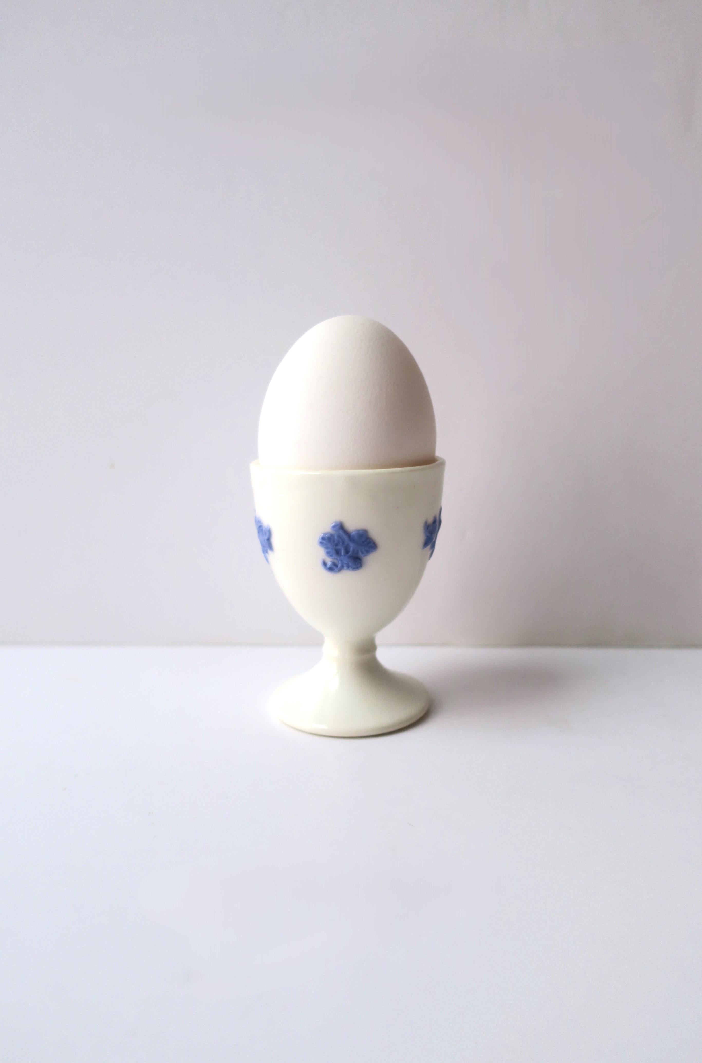 European Blue and White Porcelain Egg Holder Cup For Sale