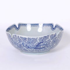 Blue and White Porcelain Fruit Bowl