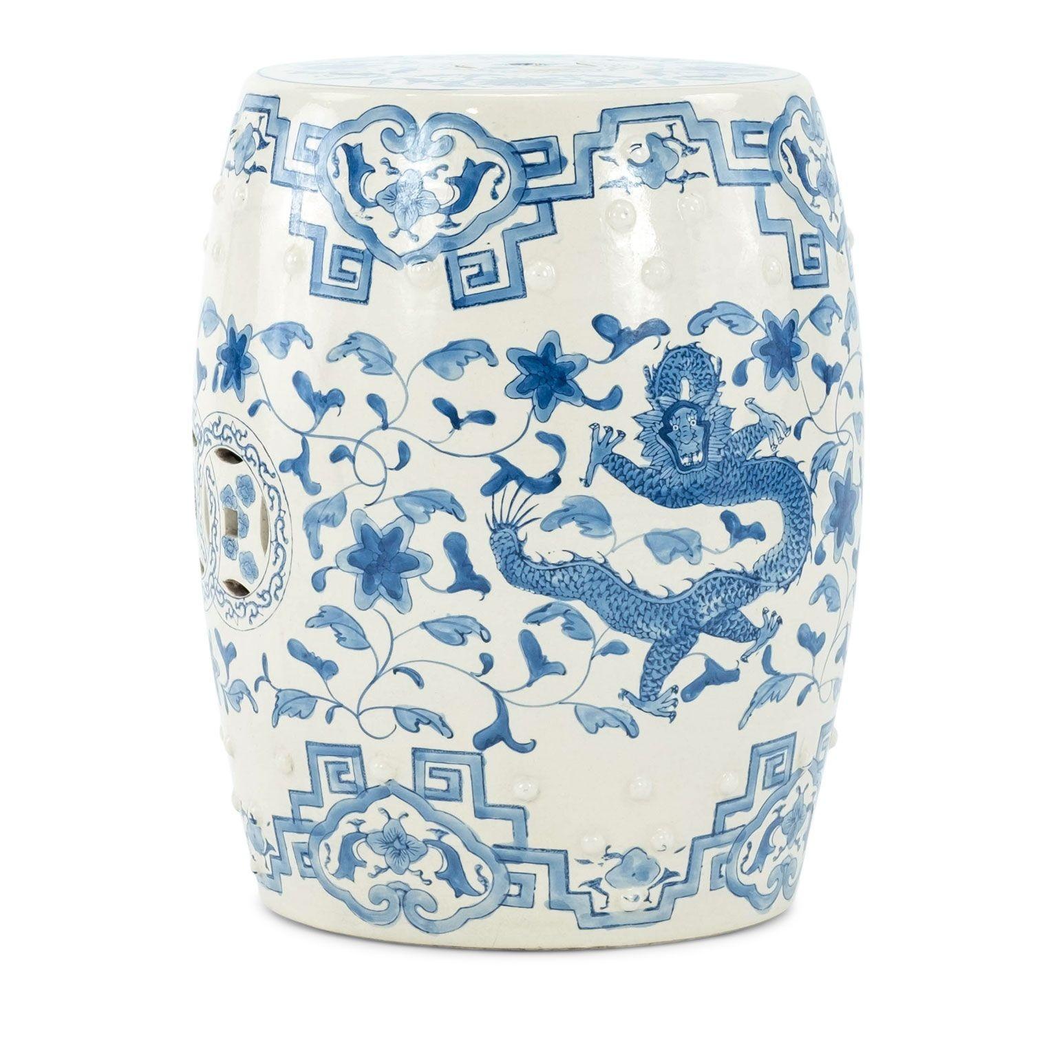 Chinese Export Blue and White Porcelain Garden Seat