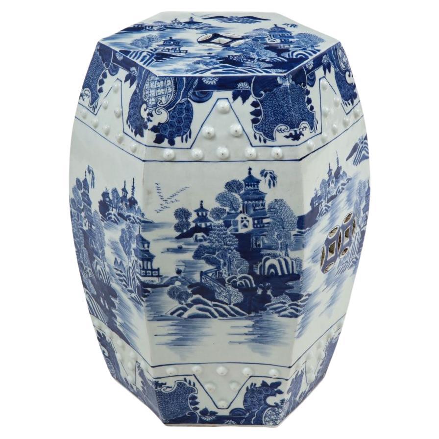 Blue and White Porcelain Garden Seat