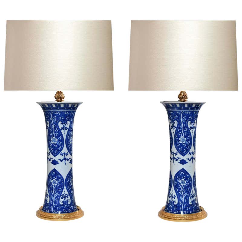 Rectangular Blue and White Porcelain Lamp For Sale at 1stDibs | blue ...