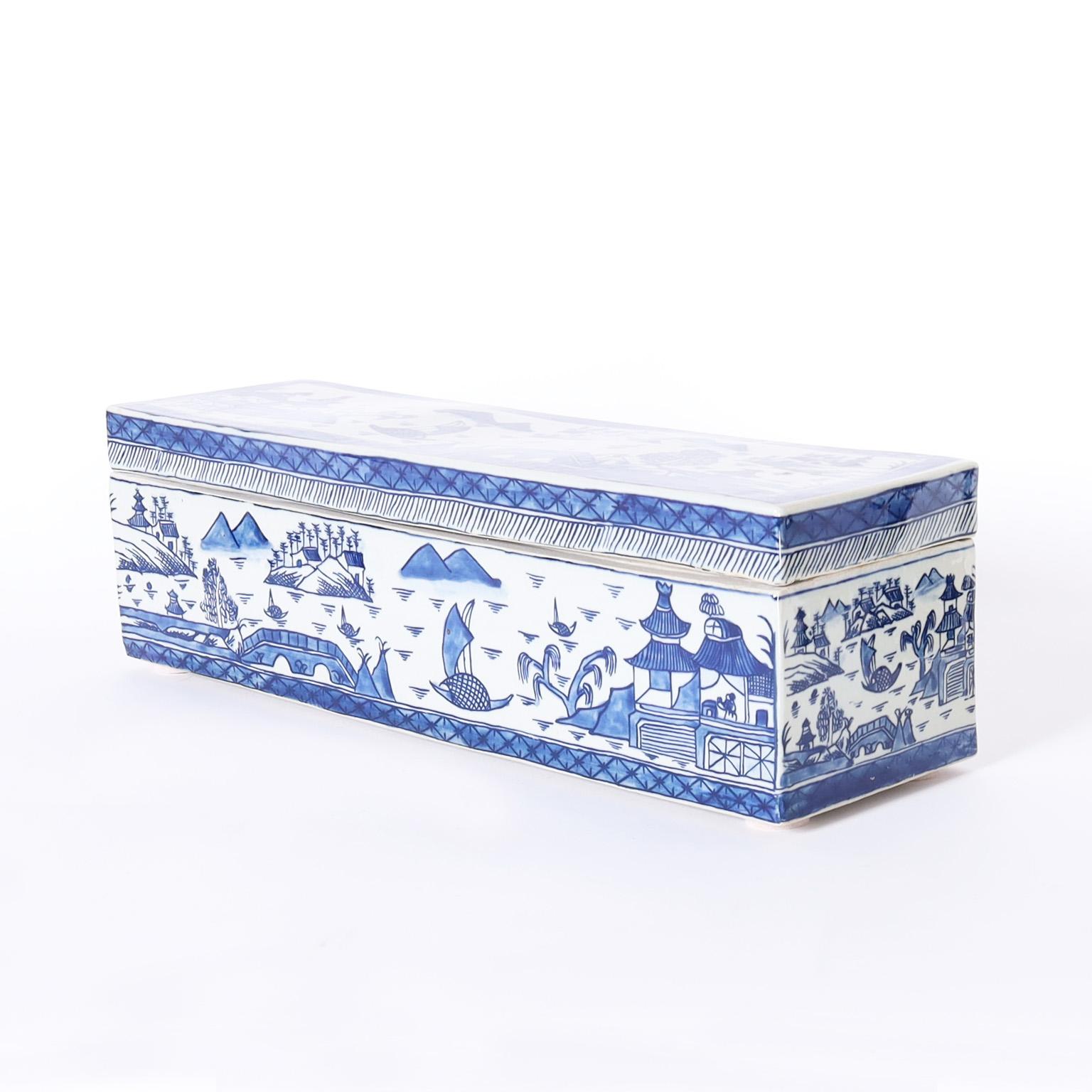 blue and white box