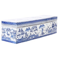 Blue and White Porcelain Rectangular Box