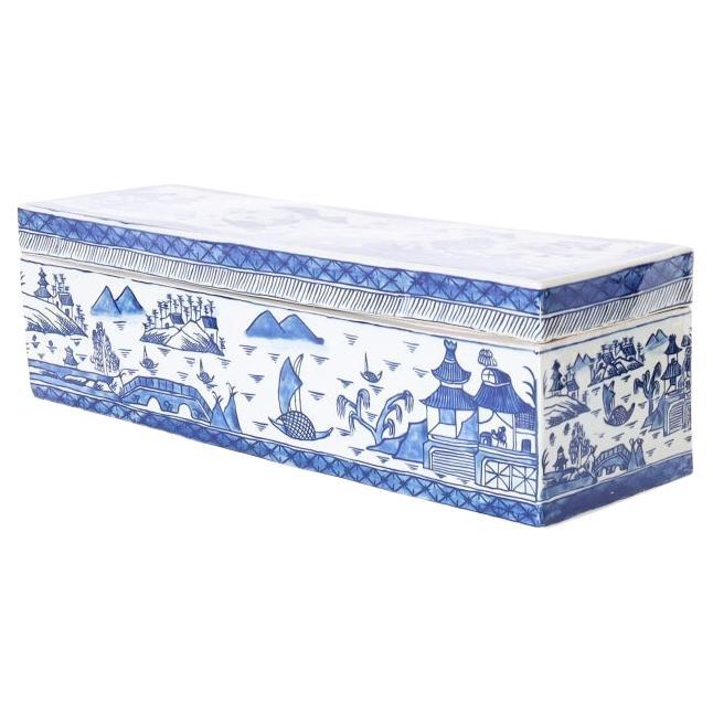 Blue and White Porcelain Rectangular Box