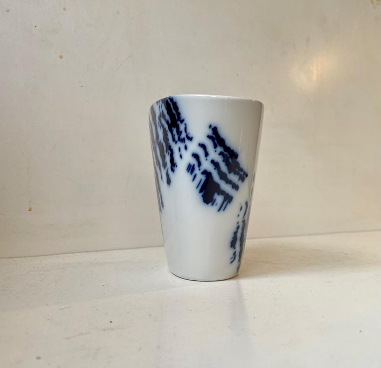 Blue and White Porcelain Vase by Ivan Weiss for Royal Copenhagen, 1980s ...