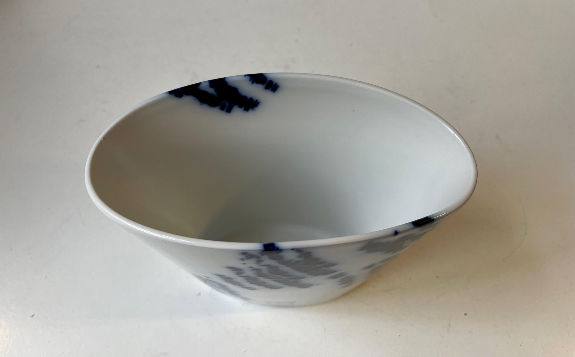 Danish Blue and White Porcelain Vase by Ivan Weiss for Royal Copenhagen, 1980s For Sale