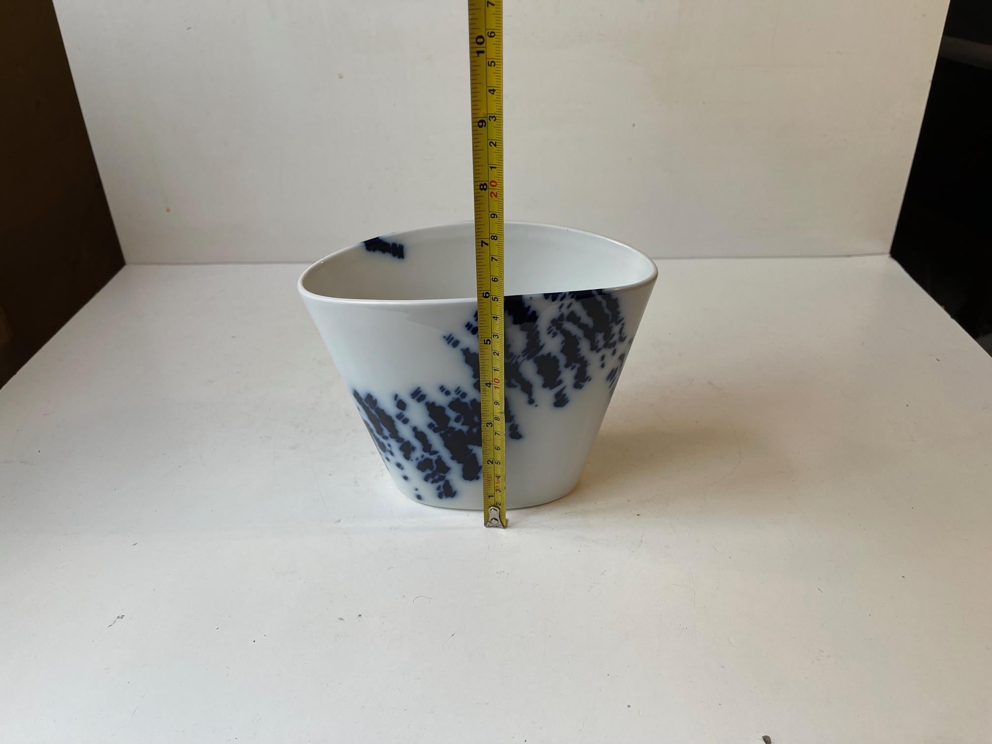 Late 20th Century Blue and White Porcelain Vase by Ivan Weiss for Royal Copenhagen, 1980s For Sale