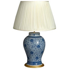 Blue and White Porcelain Vase Lamp