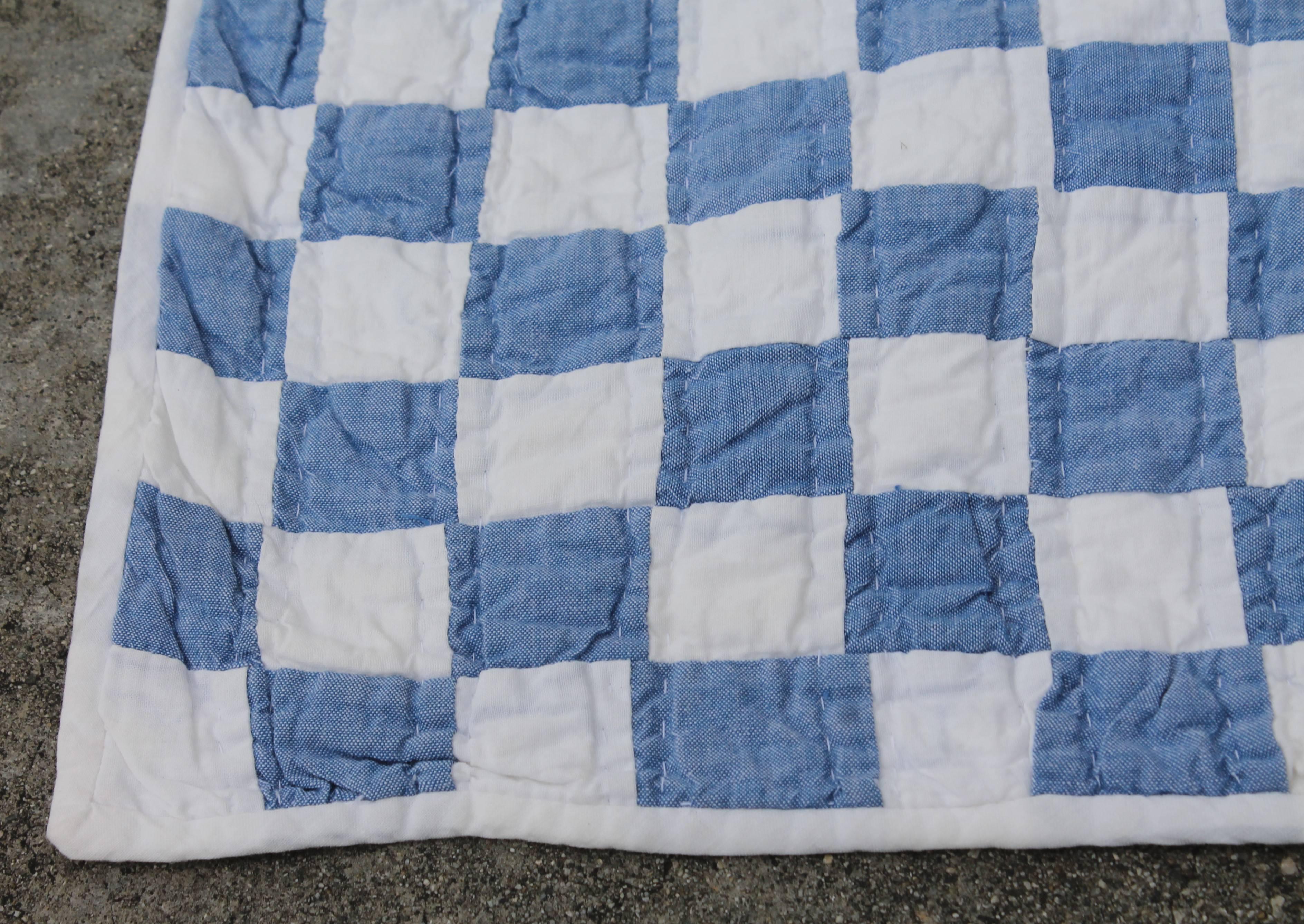 American Blue and White Postage Stamp Quilt