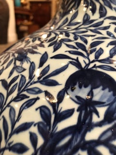 Blue and White Pot Round Pair