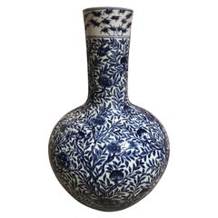 Blue and White Pot Round Pair
