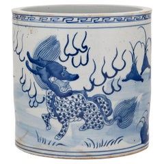 Blue and White Qilin Brush Pot