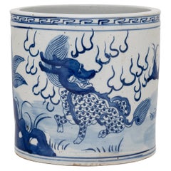Blue and White Qilin Brush Pot