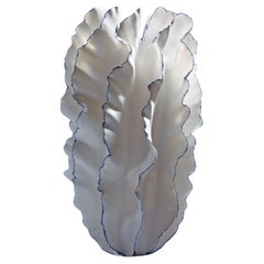 Blue and White Ruffled Contemporary Sculpture, Sandra Davolio