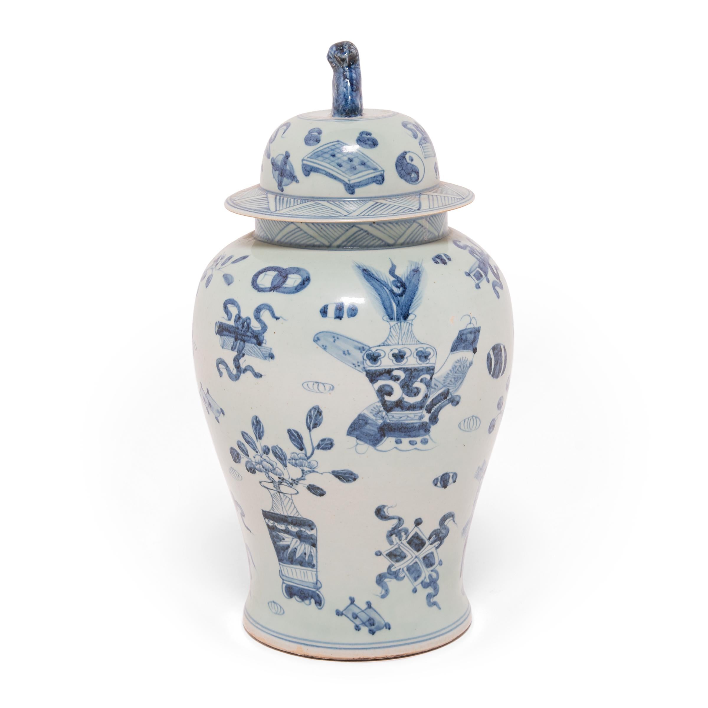 blue and white ginger jar