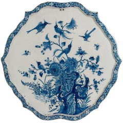 Antique Blue and White Shaped Oval Plaque in Dutch Delftware