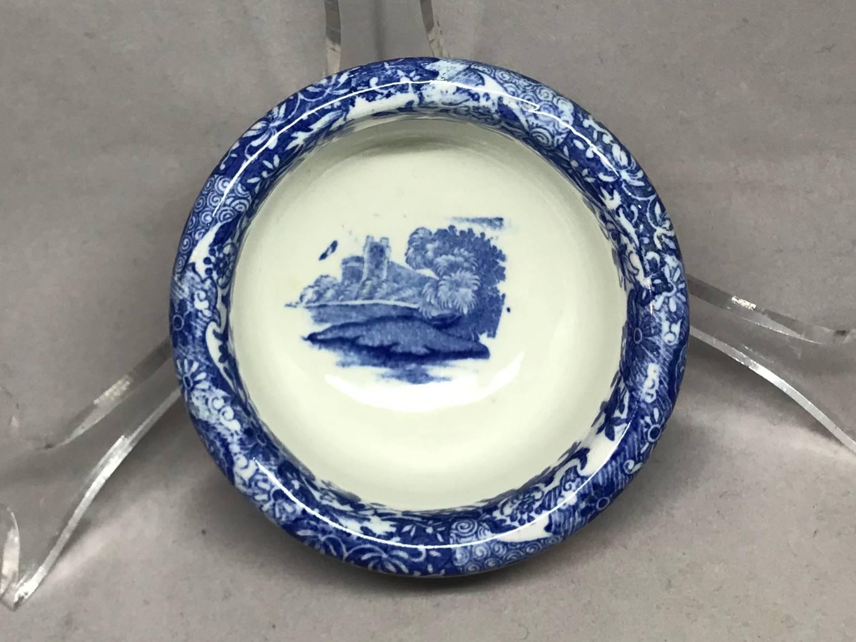 19th Century Blue and White Spode Covered Butter Dish