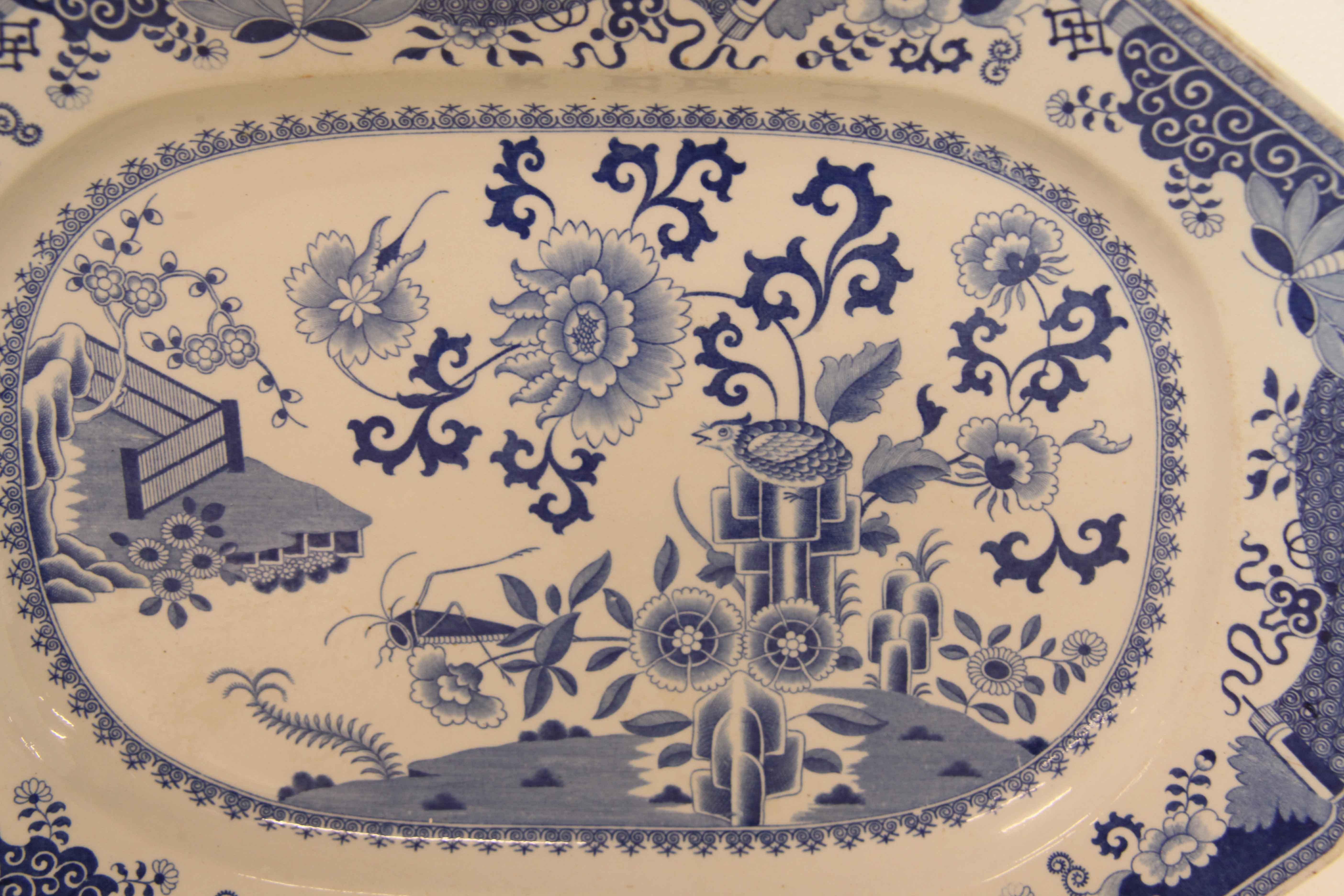 Mid-19th Century Blue and White Spode Platter For Sale