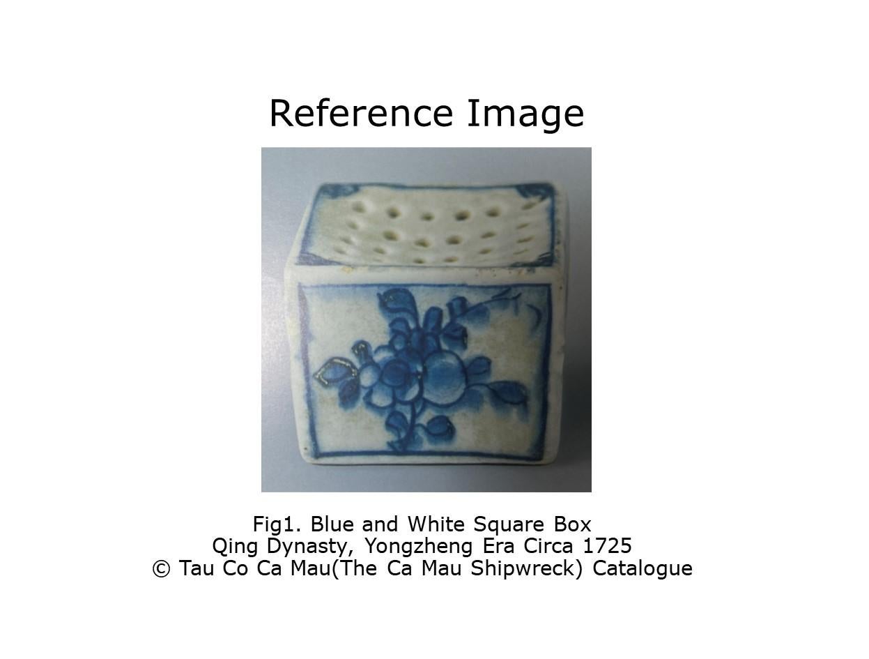 Early 18th Century Blue and White Square Box, Circa 1725, Qing Dynasty Yongzheng Era For Sale