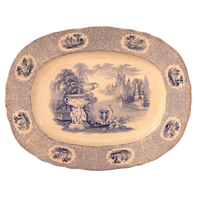 Adams and Sons Blue and White English Staffordshire Transferware ...