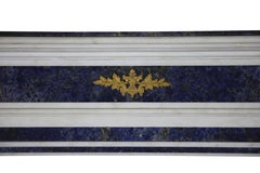 Blue and White Statuary Marble Antique Fireplace Surround