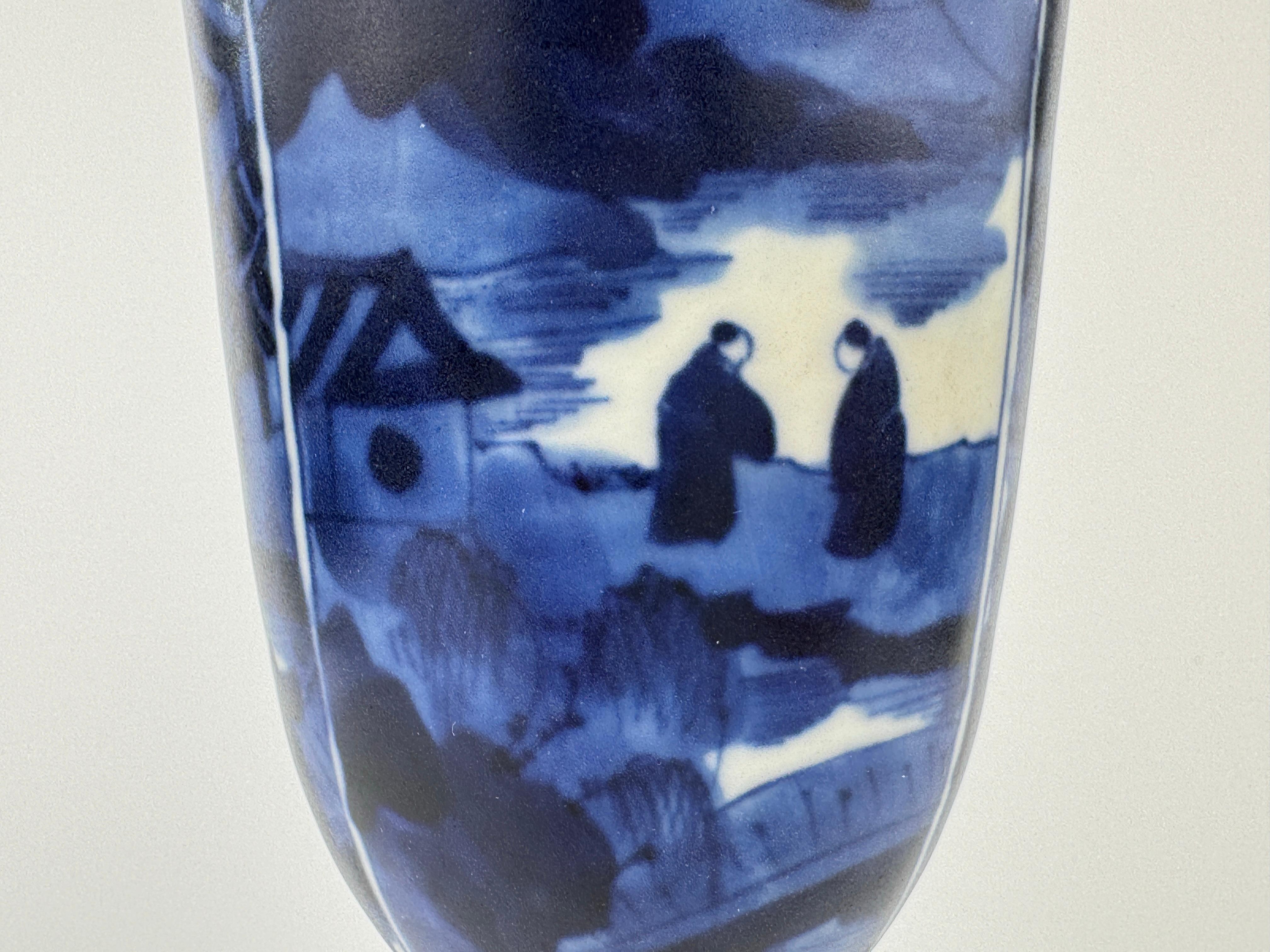Blue and White Stemcup, Qing Dynasty, Kangxi Era, circa 1690 For Sale 1