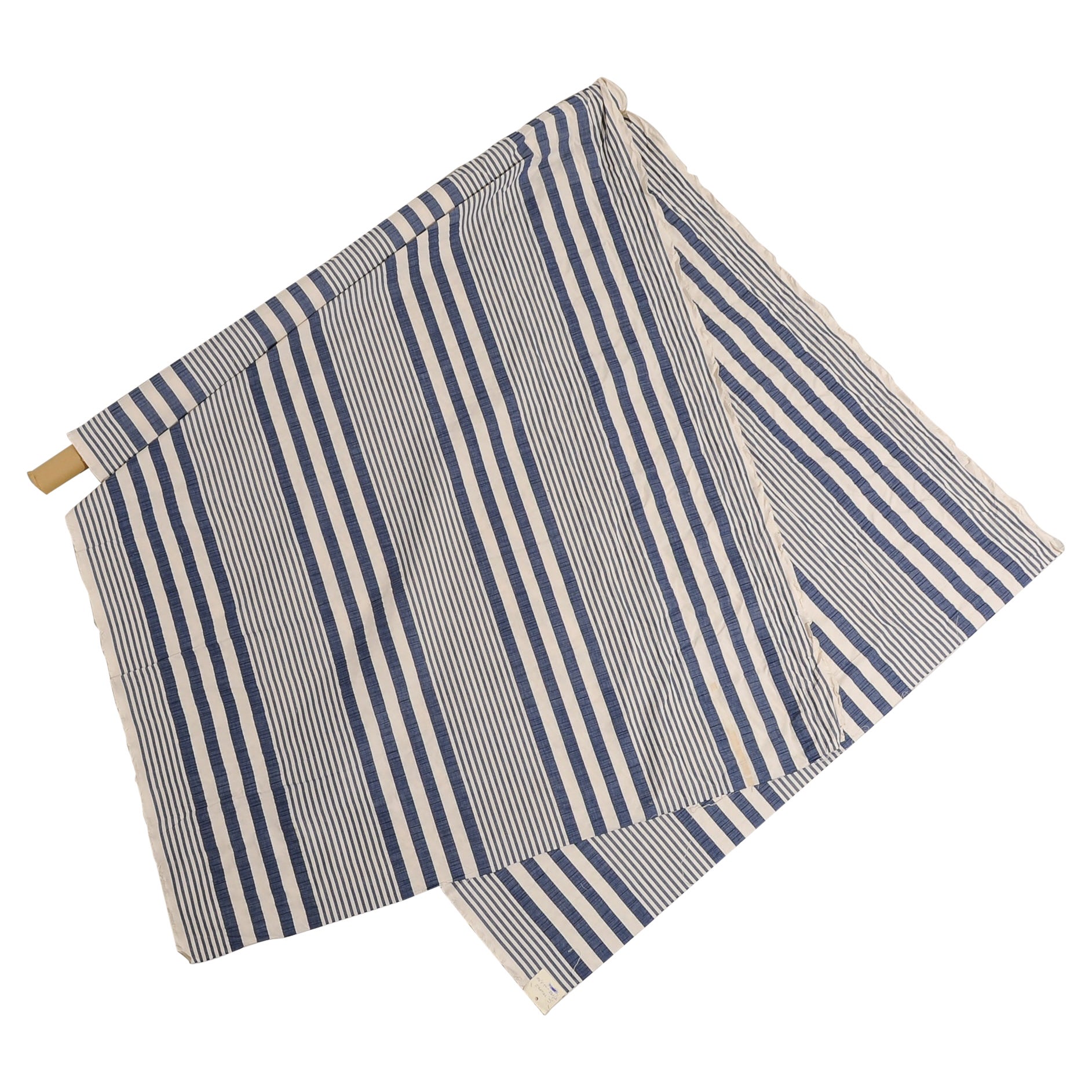 Cotone a righe bianche e blu Navy Mulberry
