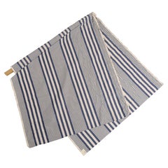 Cotone a righe bianche e blu Navy Mulberry