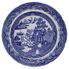 Assiette à motif de saule bleu et blanc Swansea