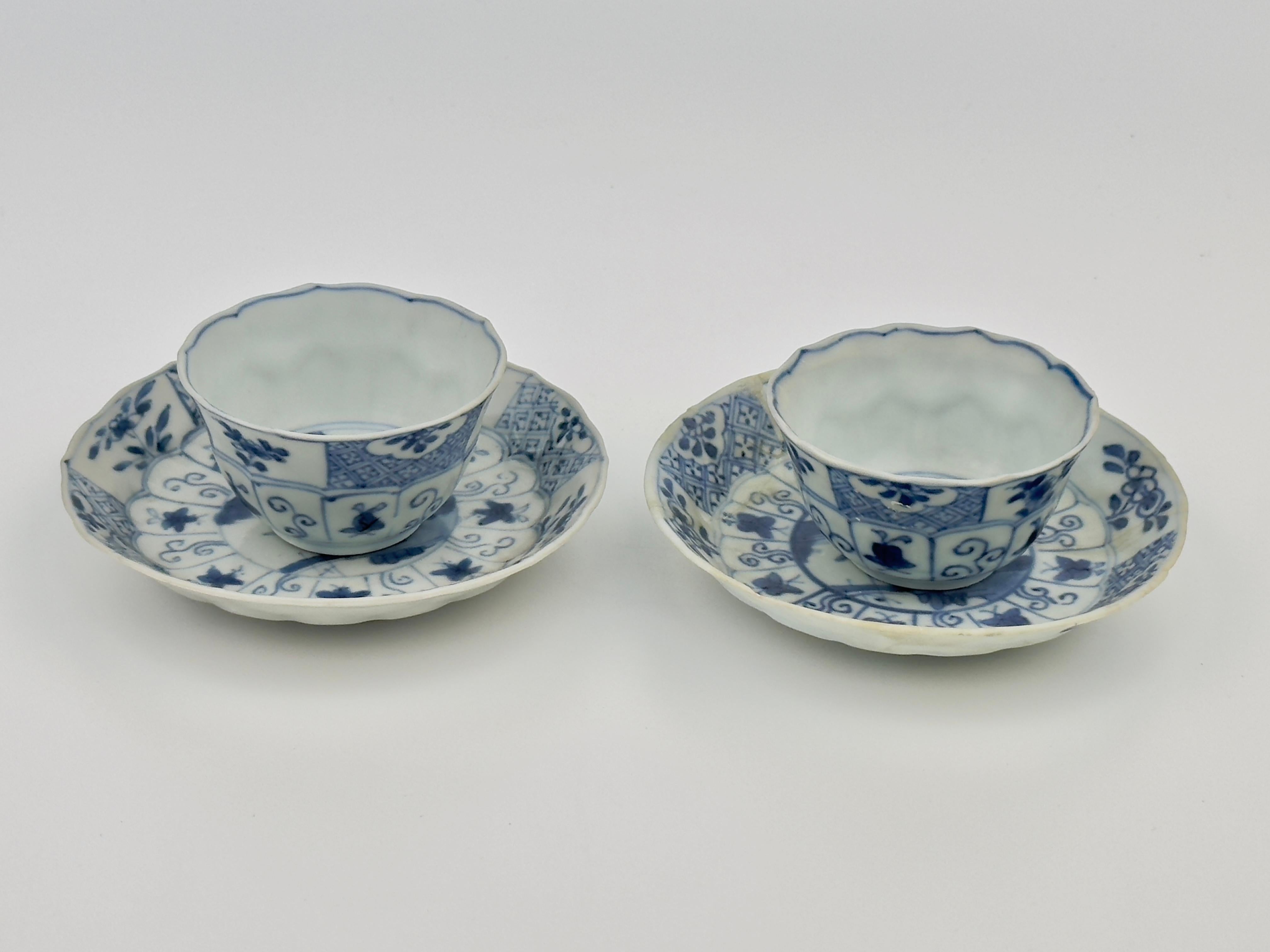 Blau-weißes Teeservice um 1725, Qing Dynastie, Herrschaft Yongzheng im Angebot 3