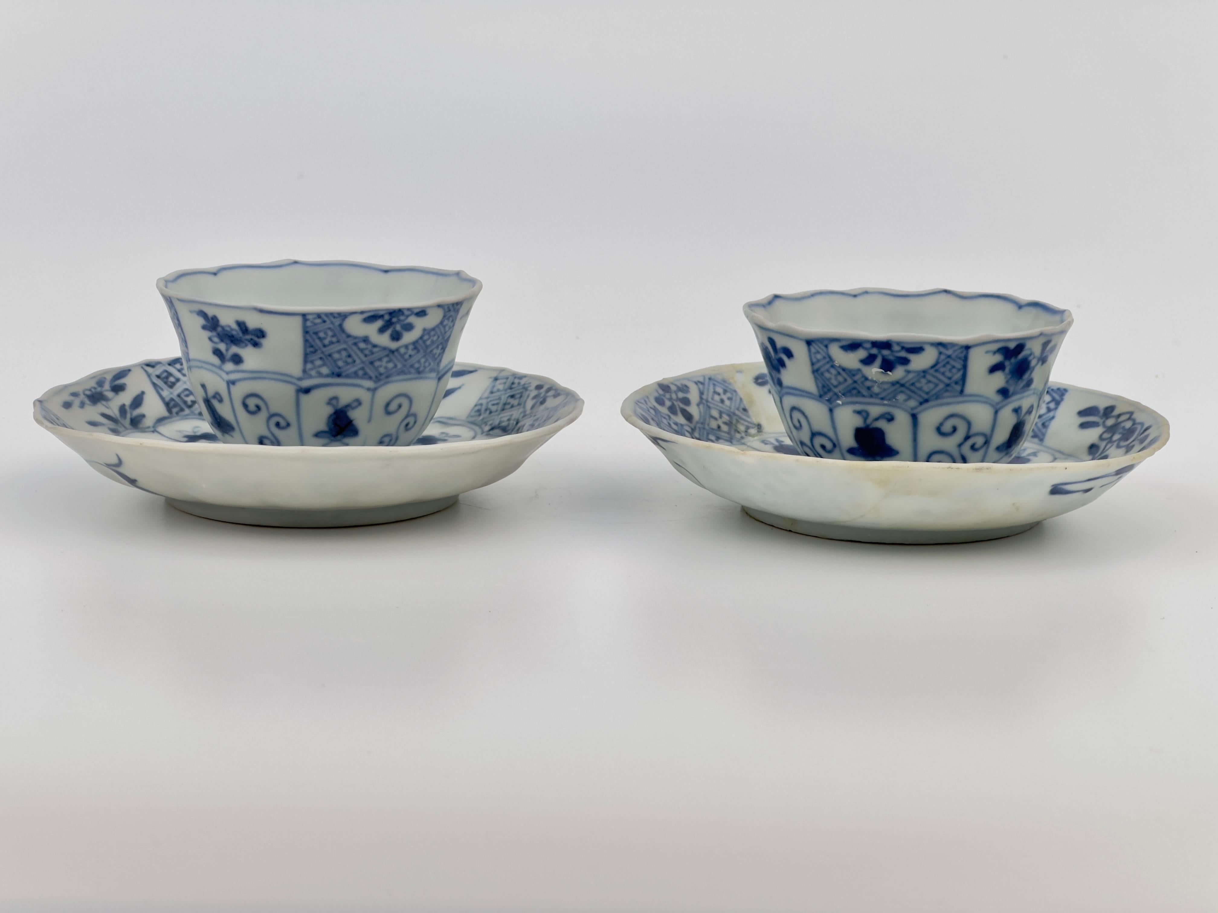Blau-weißes Teeservice um 1725, Qing Dynastie, Herrschaft Yongzheng im Angebot 4