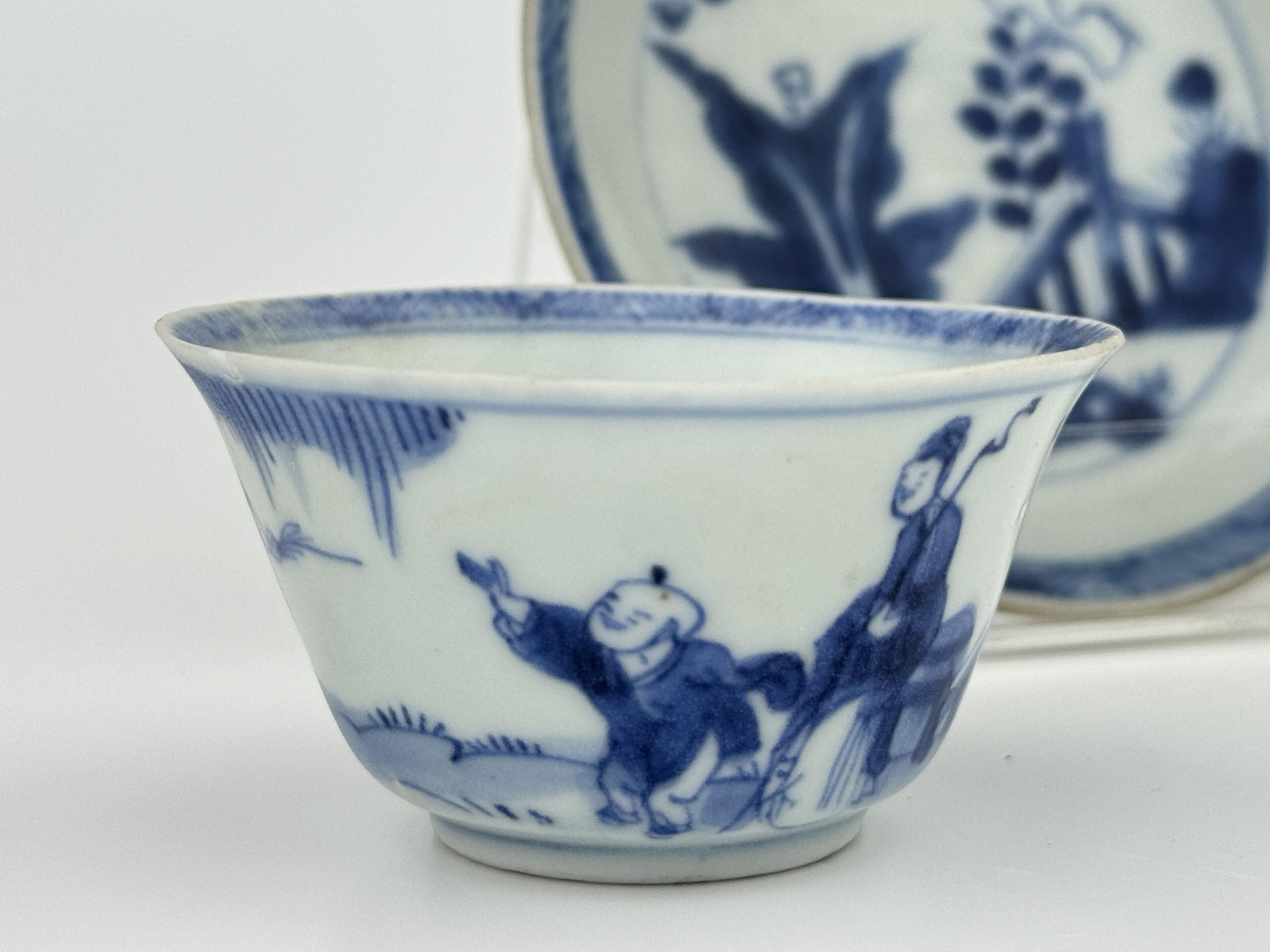 Service à thé bleu et blanc à motifs de jardins C.I.C. 1725, Dynastie Qing, règne de Yongzheng en vente 2