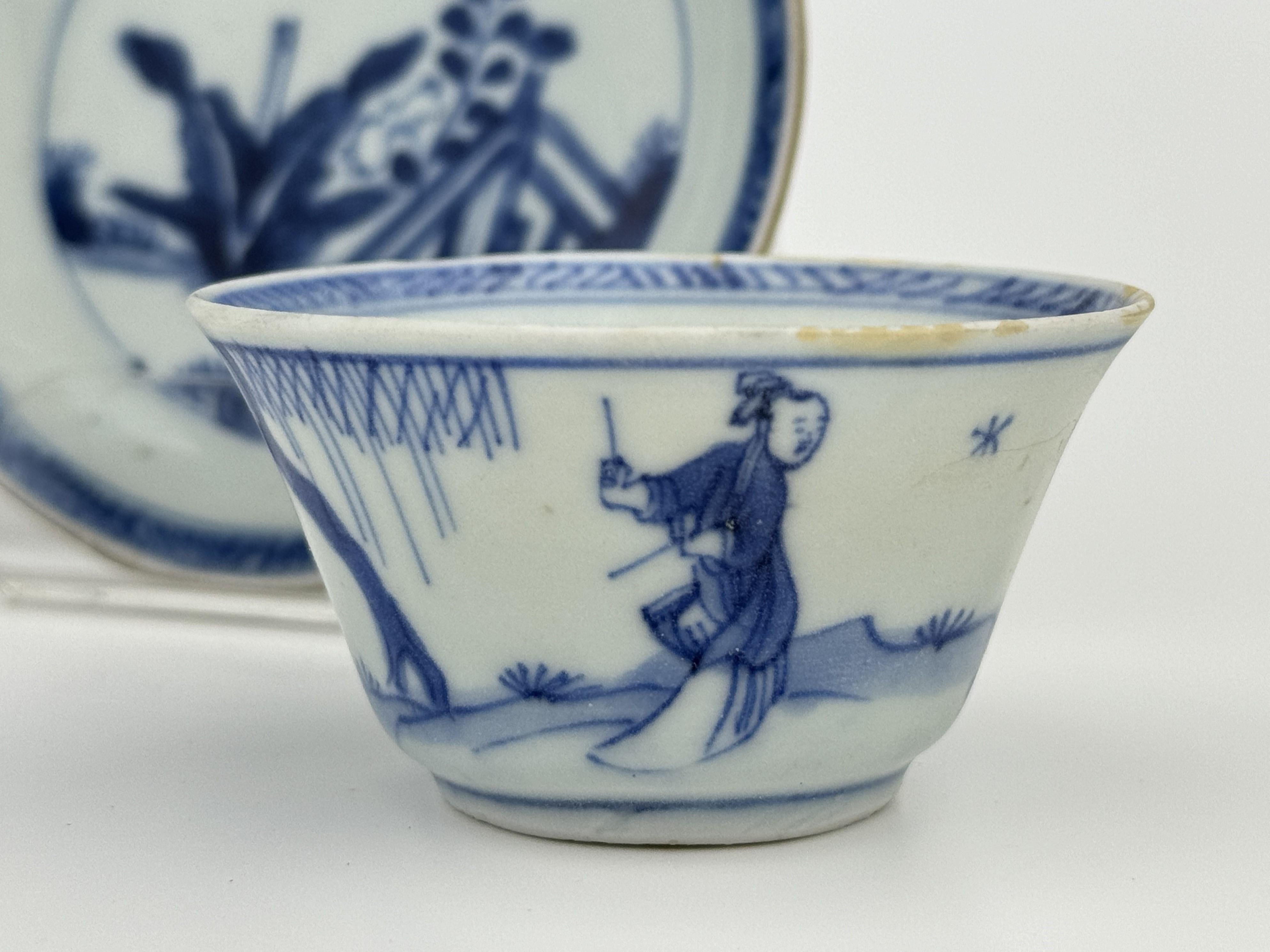 Service à thé bleu et blanc à motifs de jardins C.I.C. 1725, Dynastie Qing, règne de Yongzheng en vente 3