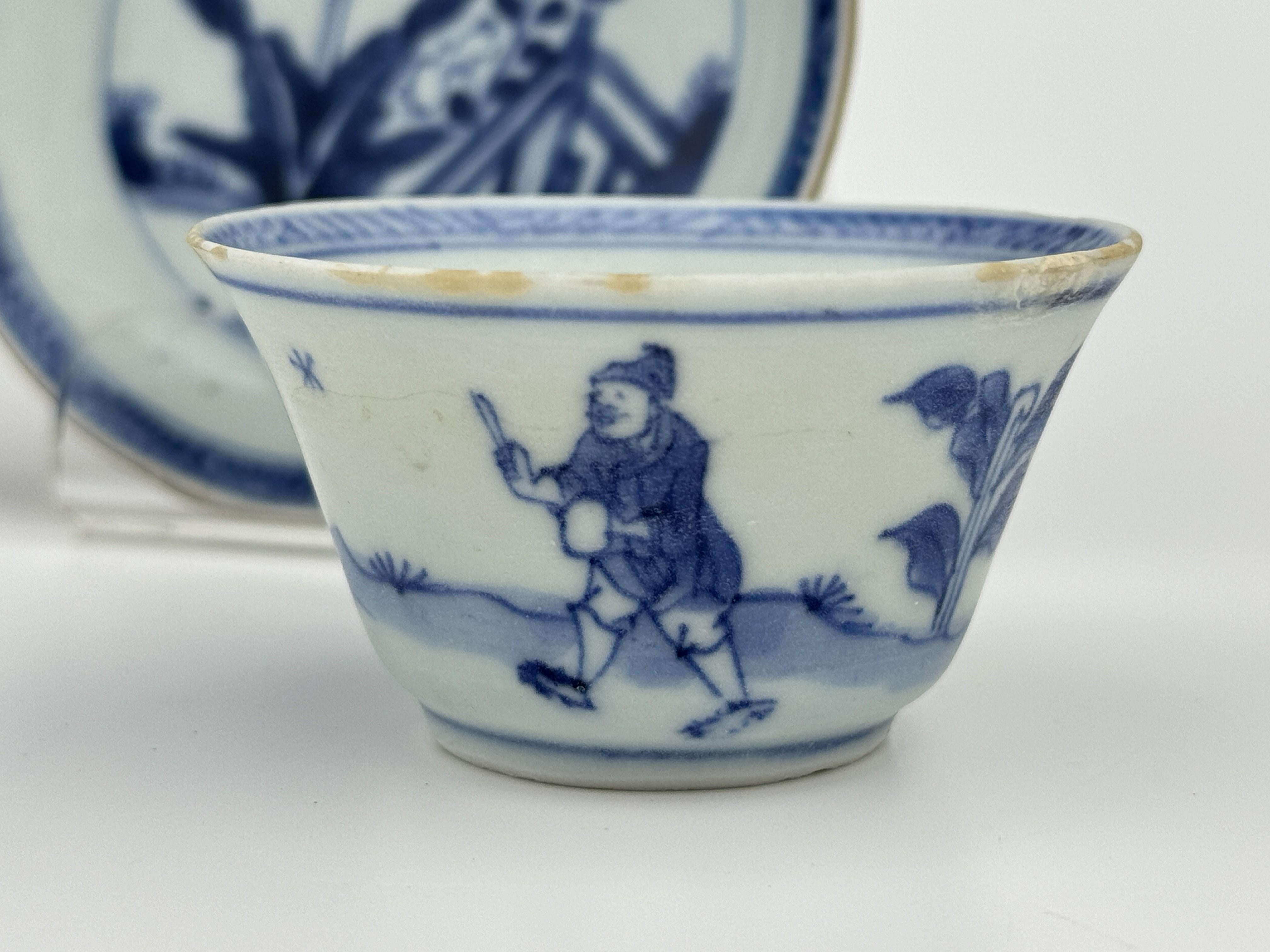 Service à thé bleu et blanc à motifs de jardins C.I.C. 1725, Dynastie Qing, règne de Yongzheng en vente 4