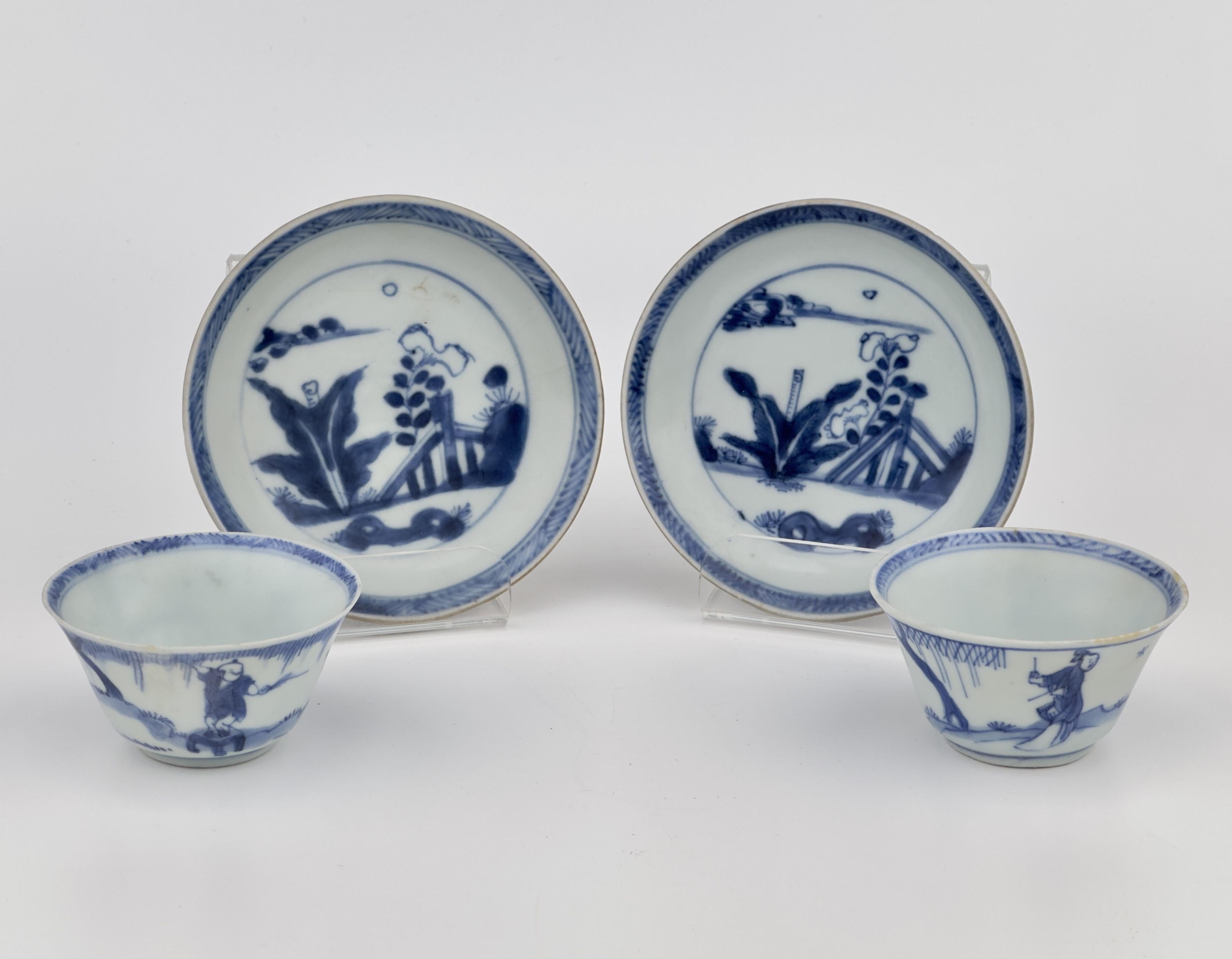 Chinese Export Blue and White Tea Set c 1725, Qing Dynasty, Yongzheng Reign For Sale