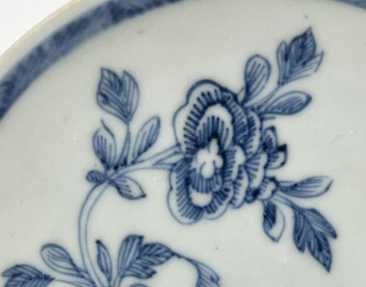 Chinese Blue And White Teabowl And Saucer Set Circa 1725, Qing Dynasty, Yongzheng Era For Sale