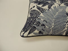 Pair of Blue and White "Thalia" Fern Fronds Decorative Pillows