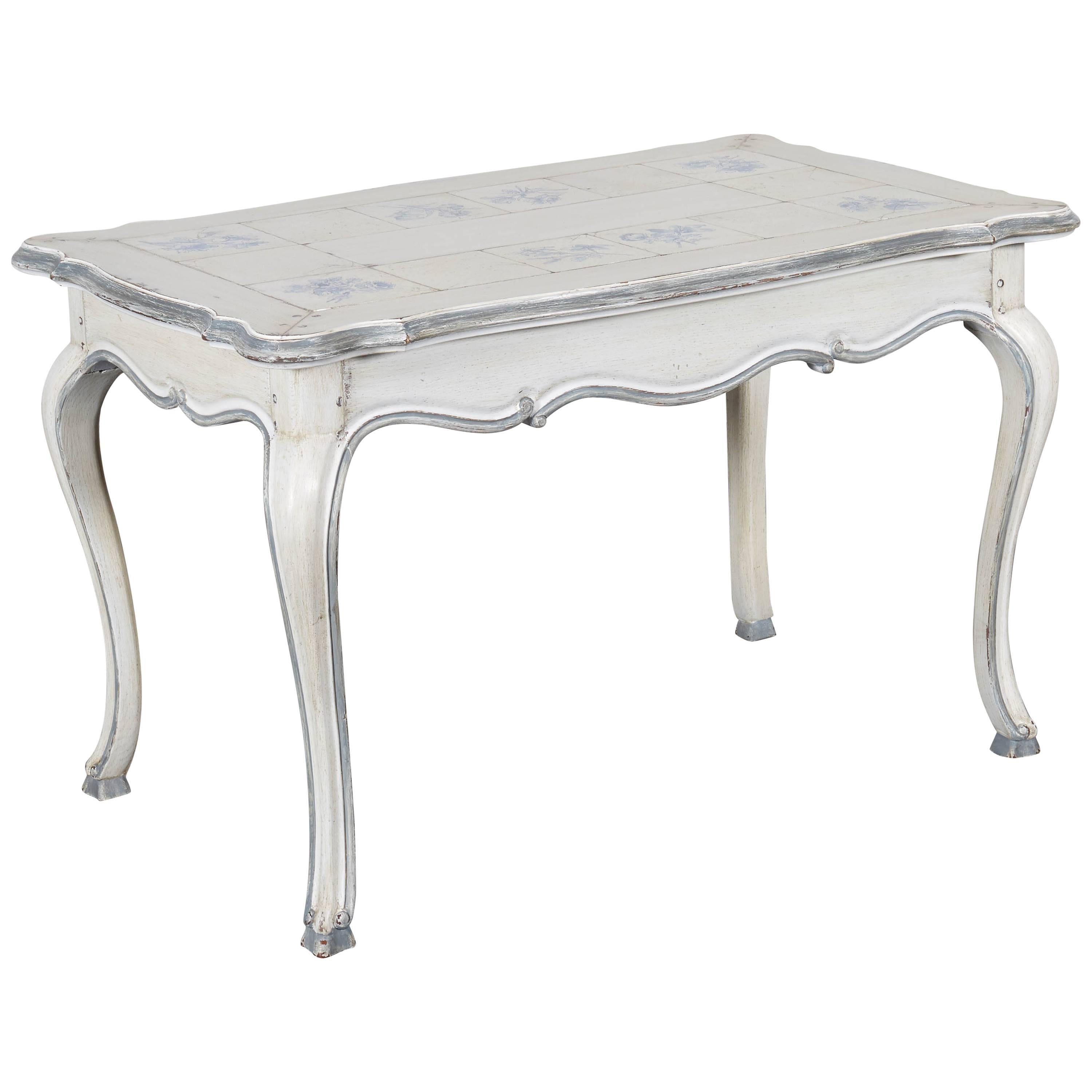 Blue and White Trompe L'oeil Coffee Table