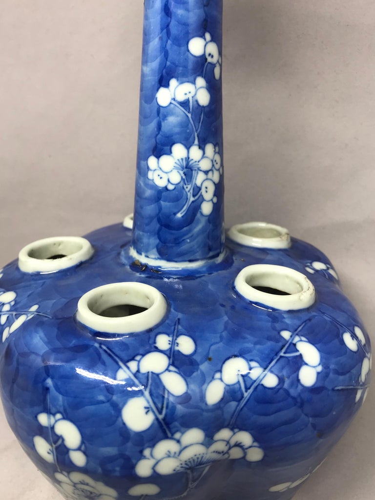 Blue and White Tulipiere Vase at 1stDibs