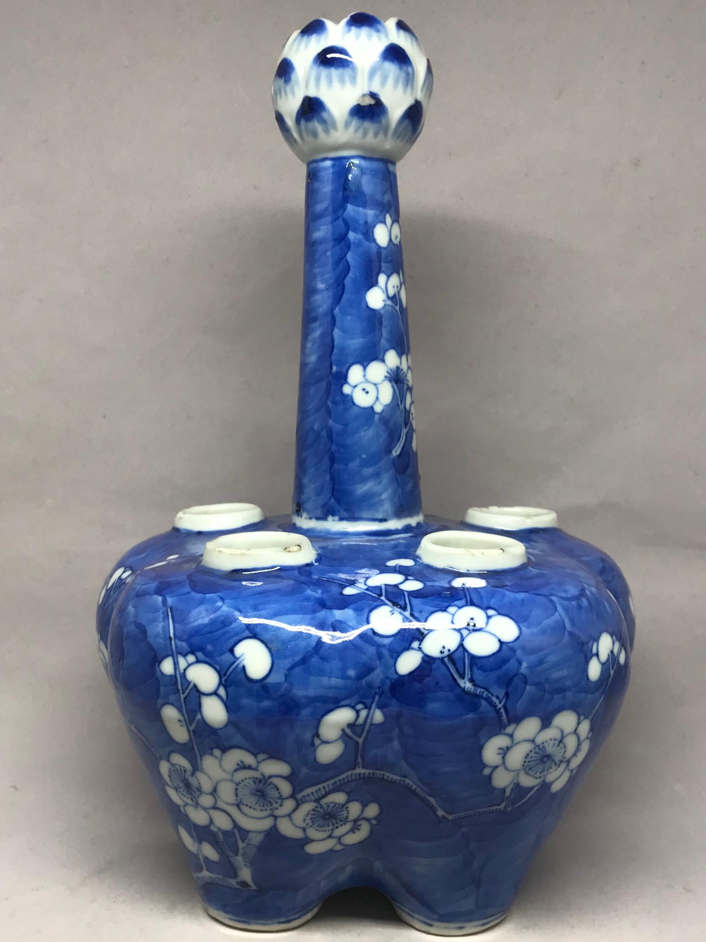 Chinese Export Blue and White Tulipiere Vase