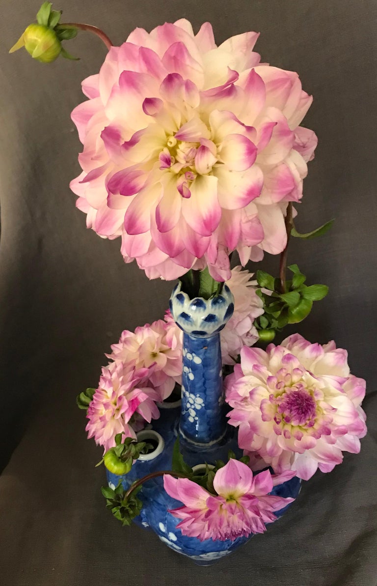 Blue and White Tulipiere Vase at 1stDibs