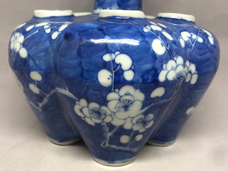 Blue and White Tulipiere Vase at 1stDibs